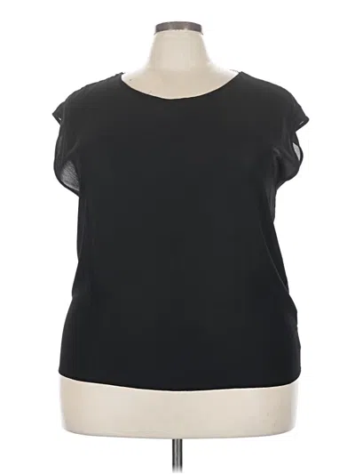 Pre-owned Forever 21 Plus Short Sleeve Top Black Boatneck Tops