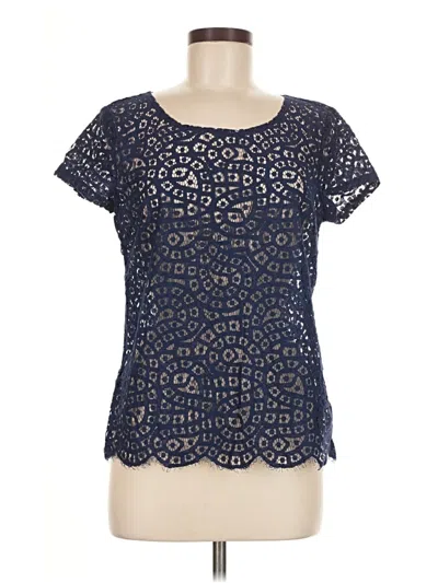 Pre-owned Forever 21 Plus Short Sleeve Top Blue Keyhole Neckline Tops