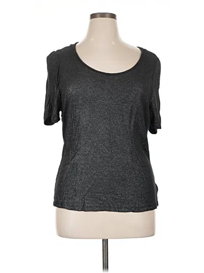 Pre-owned Forever 21 Plus Short Sleeve Top Gray Scoop Neck Tops