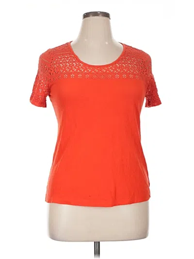 Pre-owned Forever 21 Plus Short Sleeve Top Orange Scoop Neck Tops