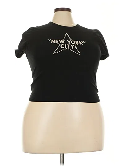 Pre-owned Forever 21 Plus Short Sleeve T-shirt In Black