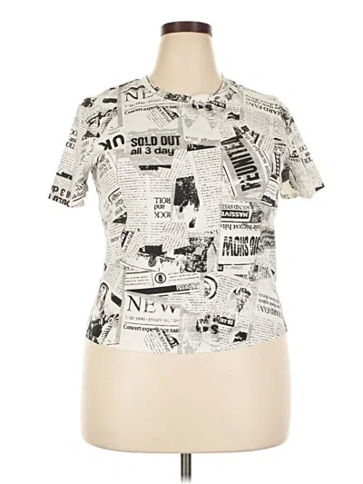 Pre-owned Forever 21 Plus Short Sleeve T-shirt In Ivory