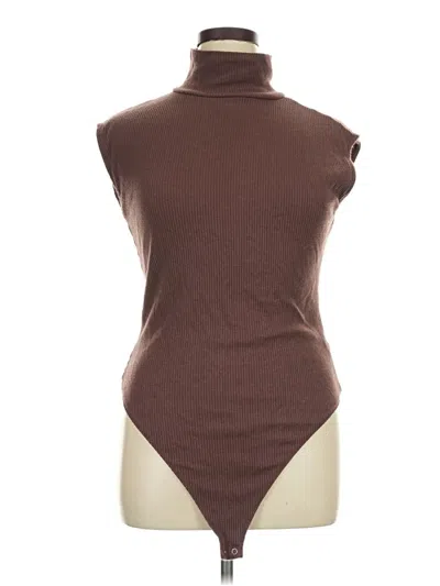 Pre-owned Forever 21 Plus Short Sleeve Turtleneck In Brown