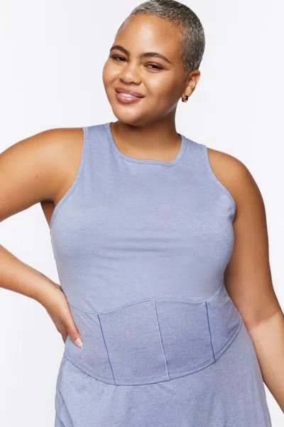 Forever 21 Plus Size Active Cropped Tank Top In Blue