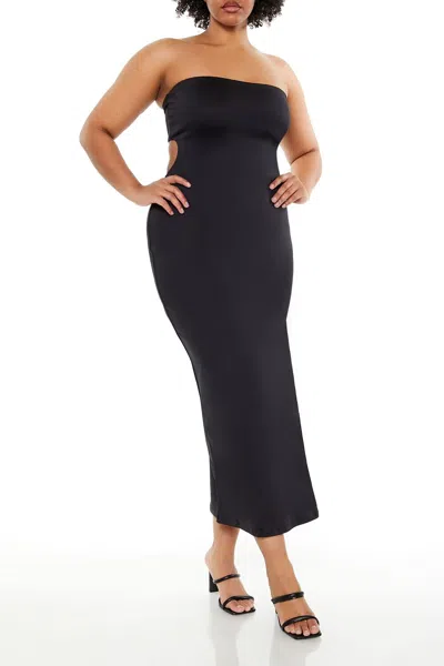 Forever 21 Plus Size Cutout Maxi Tube Dress In Black