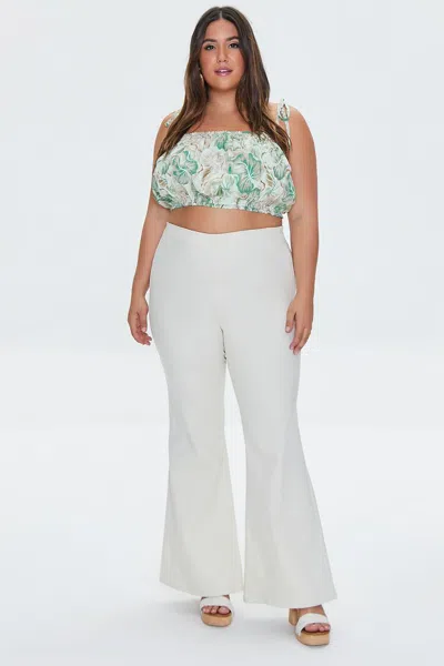 Forever 21 Plus Size High-rise Trouser Pants In White