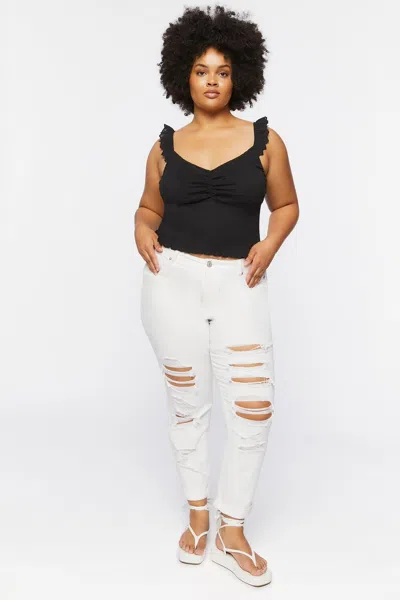 Forever 21 Plus Size Smocked Tank Top In Black