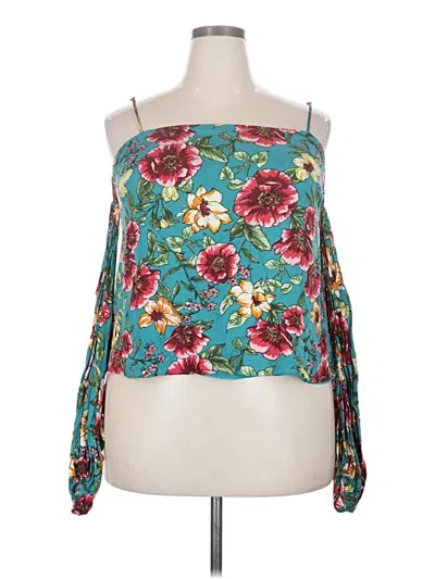 Pre-owned Forever 21 Plus Sleeveless Blouse In Teal