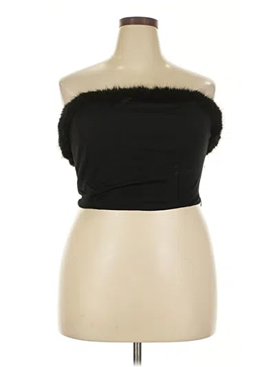 Pre-owned Forever 21 Plus Sleeveless Top Black Strapless Neckline Tops