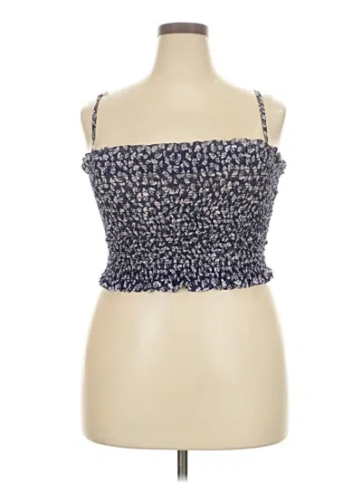 Pre-owned Forever 21 Plus Sleeveless Top Blue Strapless Neckline Tops