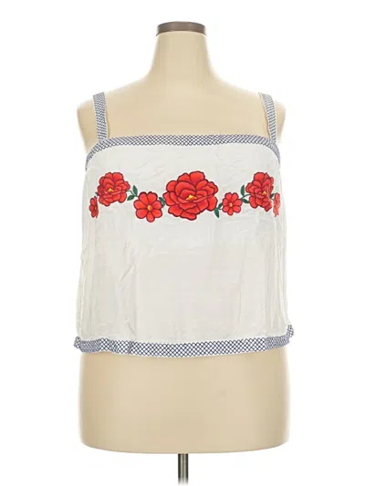 Pre-owned Forever 21 Plus Sleeveless Top White Strapless Neckline Tops