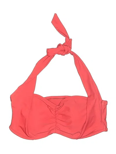 Pre-owned Forever 21 Plus Swimsuit Top Red Solid Pattern Swimwear