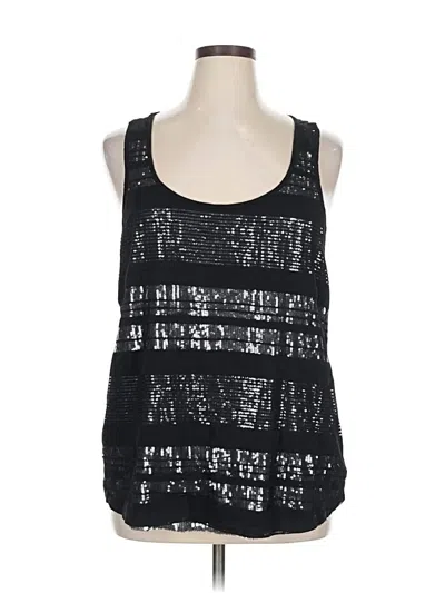 Pre-owned Forever 21 Plus Tank Top Black Square Neckline Tops