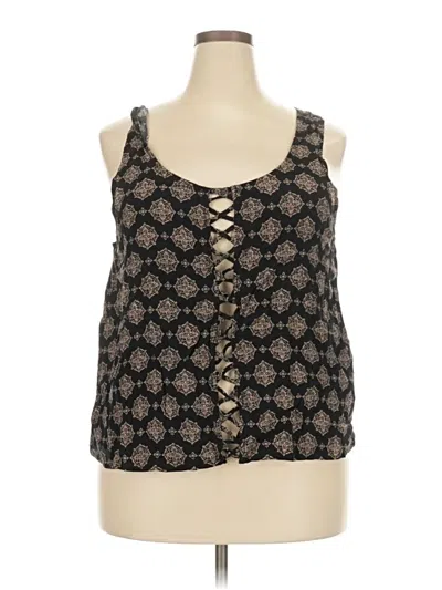 Pre-owned Forever 21 Plus Tank Top Brown Halter Neckline Tops