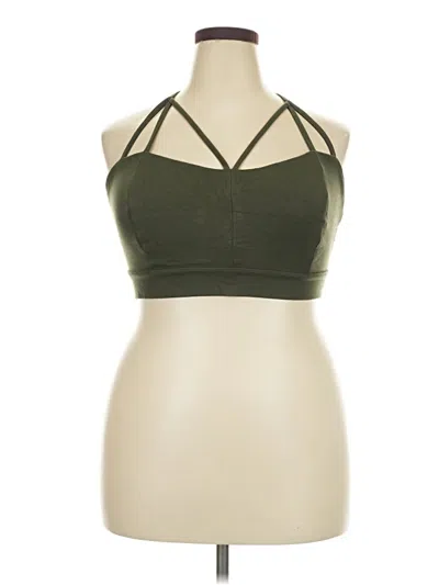 Pre-owned Forever 21 Plus Tank Top Green Halter Neckline Tops