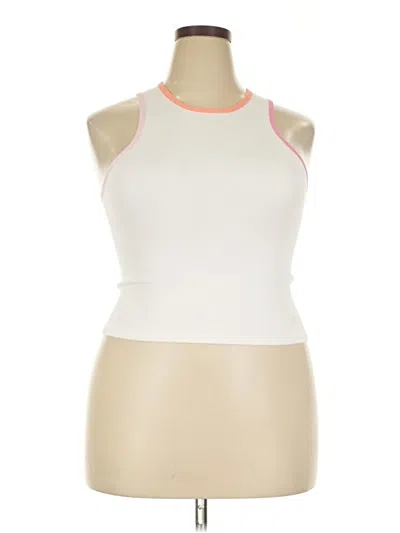 Pre-owned Forever 21 Plus Tank Top Ivory Halter Neckline Tops In White