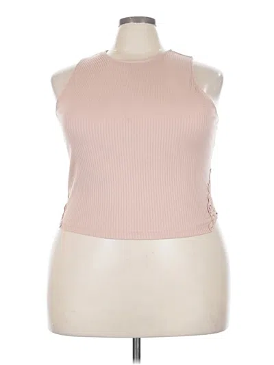 Pre-owned Forever 21 Plus Tank Top Pink Halter Neckline Tops
