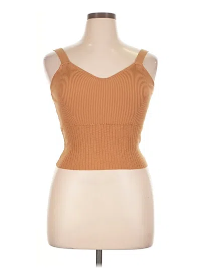 Pre-owned Forever 21 Plus Tube Top Brown Strapless Neckline Tops
