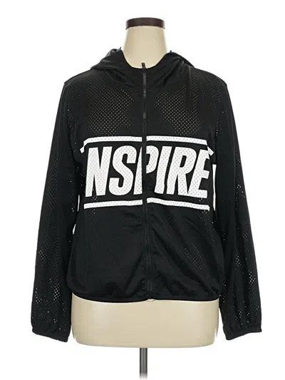 Pre-owned Forever 21 Plus Windbreaker Jacket In Black