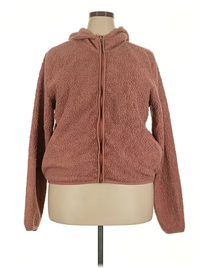 Pre-owned Forever 21 Plus Zip Up Hoodie In Brown