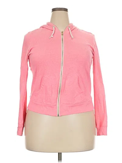 Pre-owned Forever 21 Plus Zip Up Hoodie In Pink