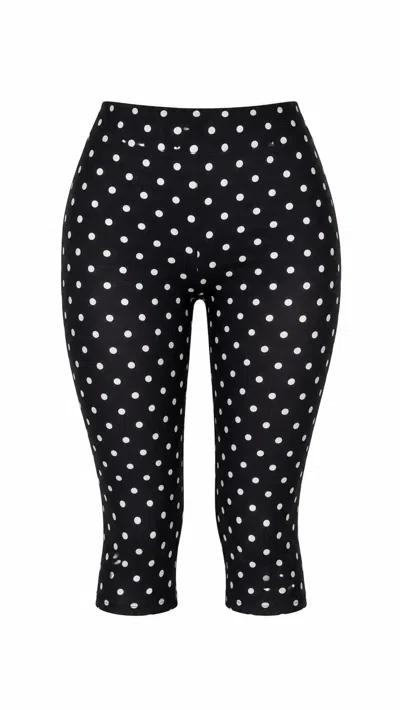 Forever 21 Polka Dot Capri Pants In Black