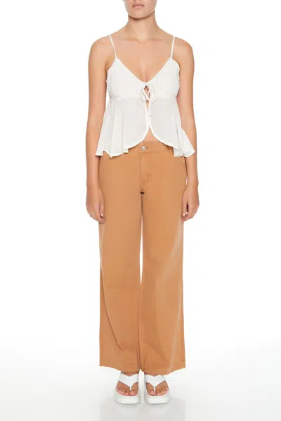 Forever 21 Poplin Utility Carpenter Pants In Brown