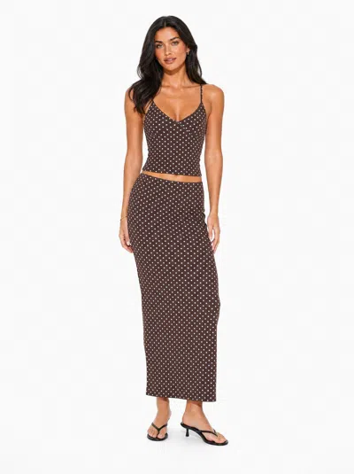 Forever 21 Printed Maxi Skirt And Tank Top Set In Brown