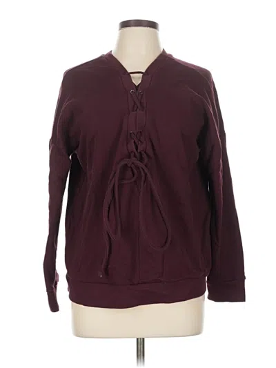Pre-owned Forever 21 Pullover Sweater In Burgundy