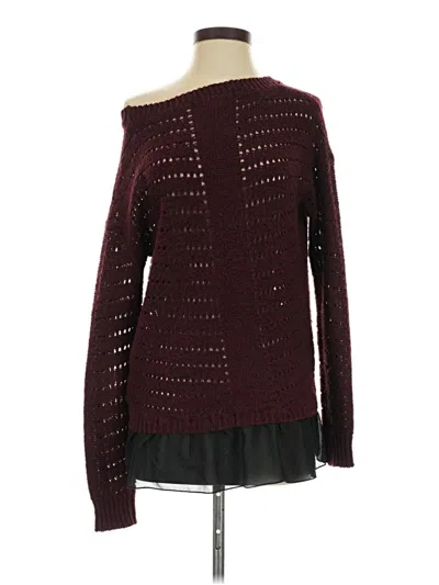 Pre-owned Forever 21 Pullover Sweater In Burgundy