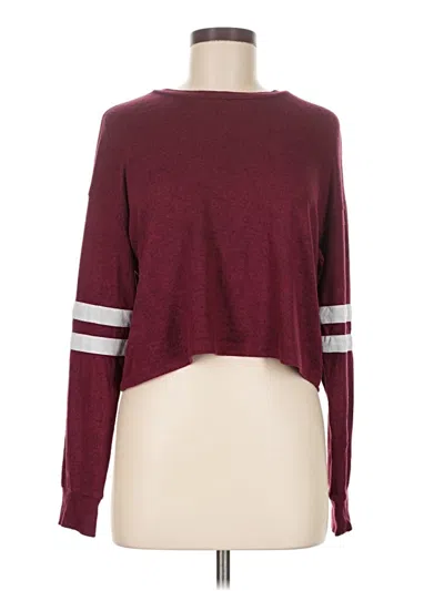 Pre-owned Forever 21 Pullover Sweater In Burgundy