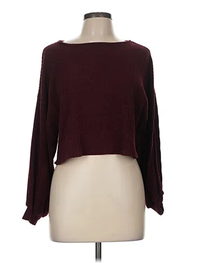 Pre-owned Forever 21 Pullover Sweater In Burgundy