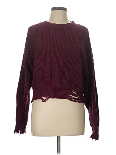 Pre-owned Forever 21 Pullover Sweater In Burgundy
