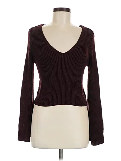 Pre-owned Forever 21 Pullover Sweater In Burgundy