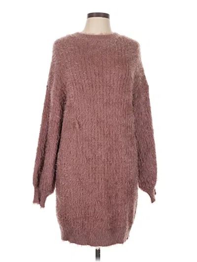 Pre-owned Forever 21 Pullover Sweater In Burgundy