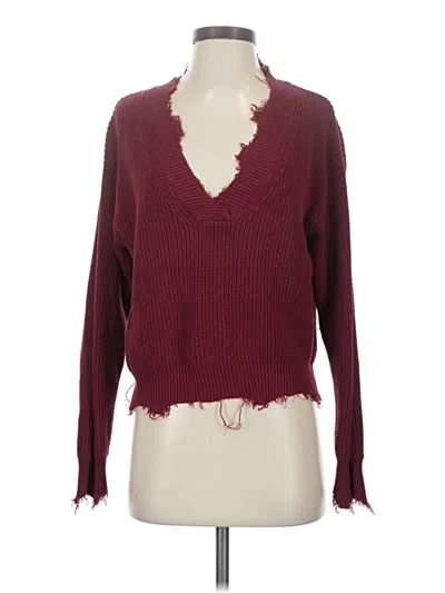 Pre-owned Forever 21 Pullover Sweater In Burgundy