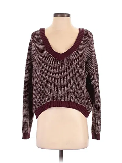 Pre-owned Forever 21 Pullover Sweater In Burgundy
