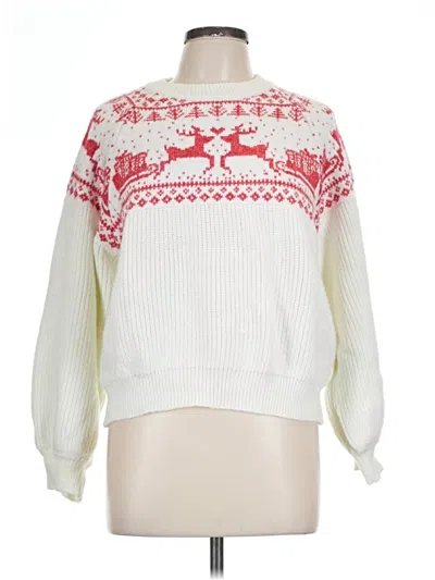 Pre-owned Forever 21 Pullover Sweater In White