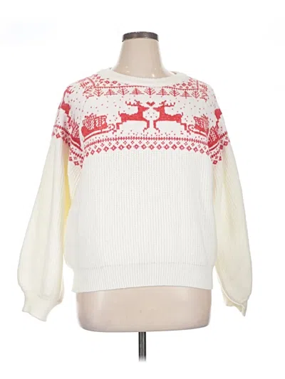 Pre-owned Forever 21 Pullover Sweater In White