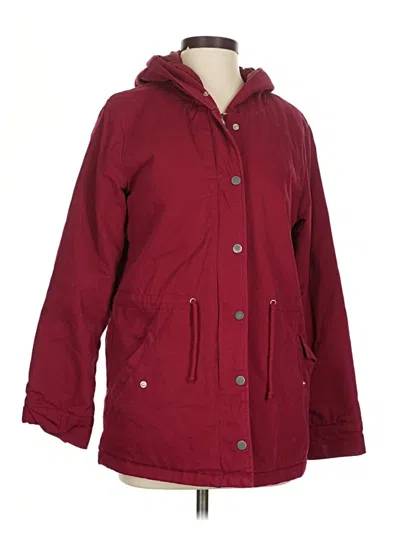 Pre-owned Forever 21 Raincoat In Burgundy