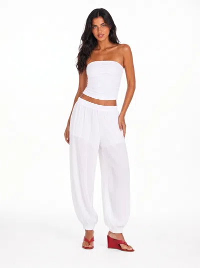 Forever 21 Relaxed Balloon Pants In White