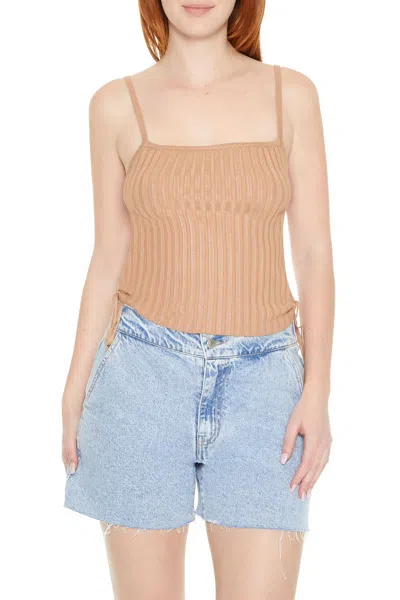 Forever 21 Ribbed Sweater-knit Cami In Brown