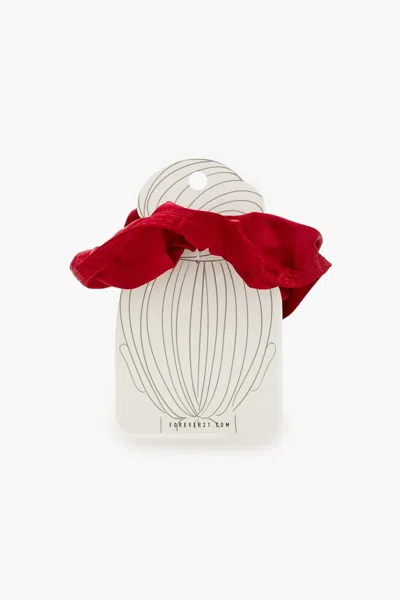 Forever 21 Ruched Hair Scrunchie In White