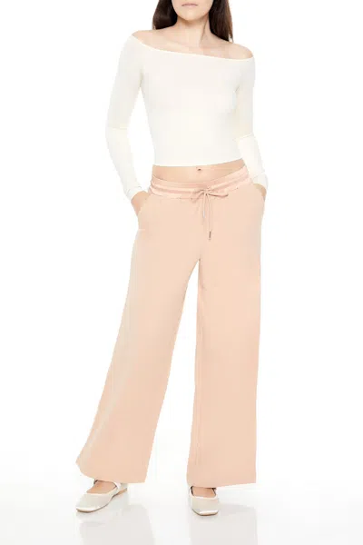Forever 21 Satin Mid-rise Wide-leg Pants In Neutral