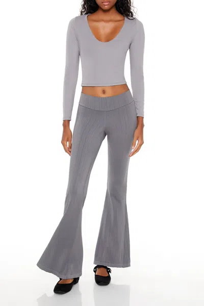 Forever 21 Seamless High-rise Flare Pants In Gray