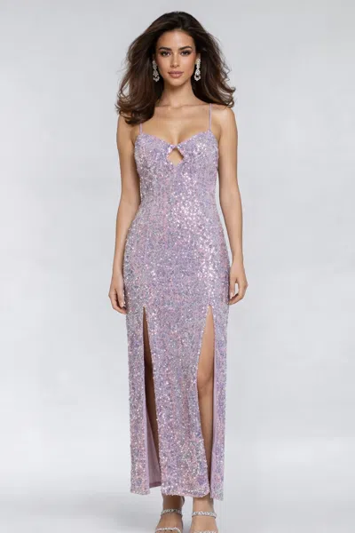 Forever 21 Sequined Cutout Maxi Dress In Purple