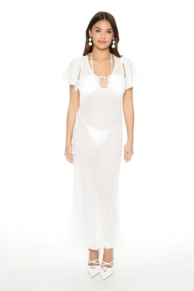 Forever 21 Sheer Chiffon Maxi Dress In Red