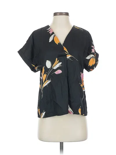 Pre-owned Forever 21 Short Sleeve Blouse In Black