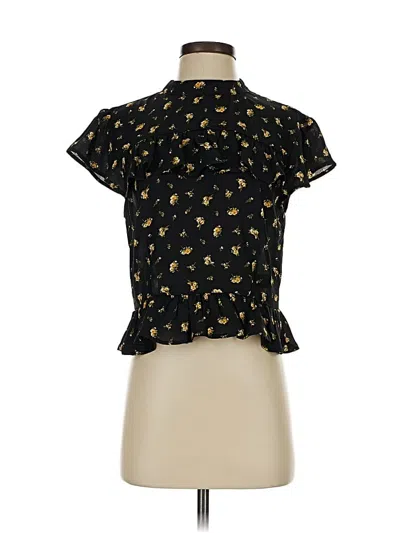 Pre-owned Forever 21 Short Sleeve Blouse In Black