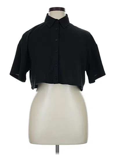 Pre-owned Forever 21 Short Sleeve Blouse In Black